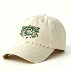 หมวกเบสบอลผ้าฝ้าย 6 แผงพร้อมงานปักรูปหัวใจแห่งความสุข หมวกกันแดดแบบปรับได้น้ำหนักเบาสำหรับกีฬากอล์ฟ วิ่ง และกีฬากลางแจ้ง - Product Image 2