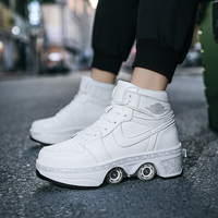 Chaussures de marche automatiques à grandes roues, patins à roulettes invisibles déformables 2-en-1, roulettes amovibles, imperméables