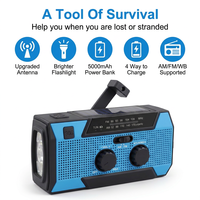 Radio Multifuncional para Equipo de Supervivencia, Batería Recargable de 5000 mAh, Alarma SOS, Luz de Lectura, Material Plástico ABS