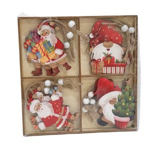 12 piezas en una caja, nuevas decoraciones navideñas y de Halloween, colgantes de madera de Papá Noel, decoraciones navideñas - Product Image 4