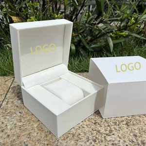 Custom Logo White Leather <b>Watch</b> Box Flip Square Box Protective Gift <b>Case</b> for Men and Wom Packaging for <b>Watch</b> Store and Shop - Product Image 6