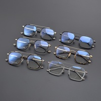 Lunettes de lecture progressives multifocales style pilote à monture polygonale, design double pont, légères, adaptées aux grands visages, unisexe