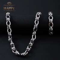 Collier et bracelet en chaîne à maillons ovales en acier inoxydable pour la mode hip-hop, idéal pour hommes et femmes