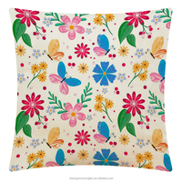 Housses de coussin carrées décoratives, motif floral folklorique, style hippie bohème, pour canapé, lit, 18*18 pouces
