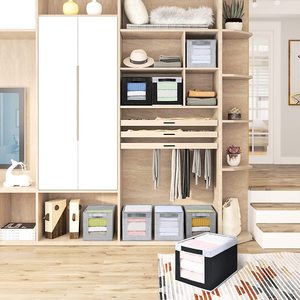 Clear Window Foldable Non Woven Fabric Modern Closet & Garage Organizer Bins with Functional Design for Clothing Storage - Product Image 6