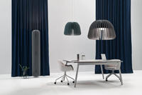 Lustre suspendu acoustique moderne en feutre PET à texture écorce d'orange, absorbant le son, avec LED, pour bureau créatif et salle de réunion