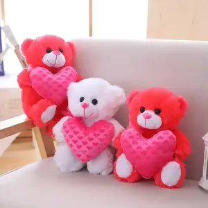 Animali di peluche dolce cuore rosso morbido San Valentino peluche orsacchiotto regali per ragazze - Product Image 5