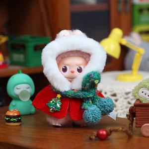 Vêtements pour poupée Mini Labubu, style hiver de Noël 4.0, porte-clés en vinyle Heart's Code, tenue de 10 cm pour poupée de quatrième génération - Product Image 3