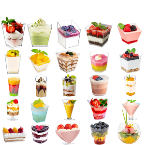 Gobelets à <span class=keywords><strong>Yaourt</strong></span> Jetables 2oz 3oz 4oz 5oz, Pot à Pudding, Contenant d'Emballage en Plastique pour Gâteau, Tiramisu, Mousse - Product Image 1