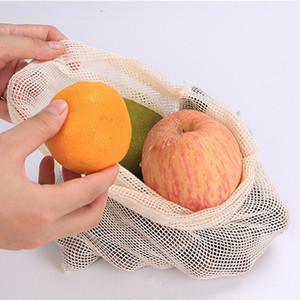 Sac en filet de haute qualité. Sac en coton à cordon de serrage pour courses, en stock, recyclable, en maille. - Product Image 2