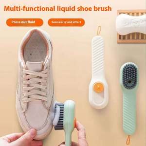 Brosse de nettoyage de chaussures professionnelle multifonctionnelle en plastique avec distribution de liquide, à poils souples, portable, pour le linge domestique, un outil magique - Product Image 5