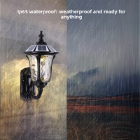 Lampe murale solaire en aluminium, imperméable, pour l'extérieur, pour Villa, jardin, cour, lumière de couloir en verre de style européen