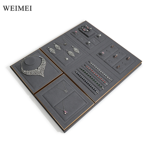 WEIMEI Vente en gros de présentoirs à bijoux en daim de luxe, présentoir de comptoir à bijoux en velours bleu - Product Image 2