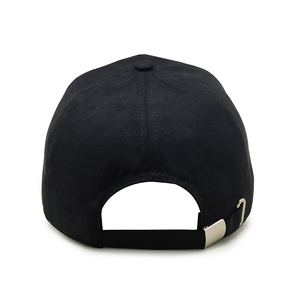 قبعة بيسبول سوداء من الجلد المدبوغ بـ 6 ألواح ذات حافة منحنية وتصميم منخفض مع تطريز وطباعة شعار مخصص - Product Image 4