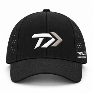 Gorra de Golf Negra Impermeable de Poliéster con Visera Curva, Perforaciones Láser, Cierre a Presión, Logotipo de Letras Bordadas en 3D Personalizado OEM - Product Image 3