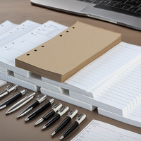 Papier de recharge A6 écologique en gros, 80 feuilles, pour carnet, feuilles mobiles, pages intérieures pour classeur à anneaux, planificateur