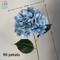 Ornement floral artificiel en soie d'hortensia dense arc-en-ciel à 90 têtes, tendance, pour centre de table de mariage, livraison rapide ZZLTY