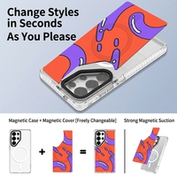 Coque de téléphone portable magnétique UV personnalisée en TPU+PC pour 23/24/25 avec anneau, plaque arrière détachable, charge rapide, antichoc et résistante à la chaleur
