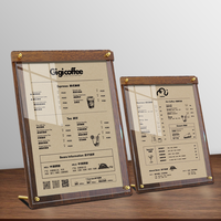 Affiche de restaurant en acier inoxydable A3/A4 pour hôtels, présentoir de menus de restauration rapide en acrylique publicitaire personnalisé
