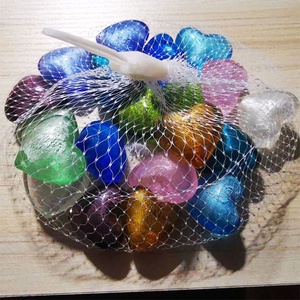 30mm billes <span class=keywords><strong>de</strong></span> verre perles <span class=keywords><strong>de</strong></span> feuille <span class=keywords><strong>de</strong></span> Murano aquarium galet mélangé 20pcs par toile-sac classique jouet piscine grand coeur billes - Product Image 2