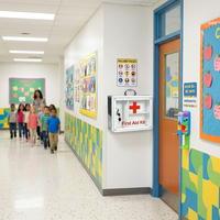 Boîte de rangement médicale murale sécurisée en aluminium avec serrure à clé, portable pour couloirs scolaires et espaces publics
