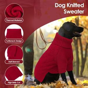 Sweater Anjing Mewah Lucu Warna Merah untuk Anjing Kecil, Rajutan Musim Dingin untuk Anjing Jantan/Betina, untuk Natal dan Thanksgiving, untuk Anjing Ras Pug - Product Image 3