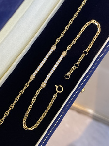 Bracelet chaîne en or véritable 18 carats AU750 avec diamants naturels pour femmes, prêt à être expédié - Product Image 4