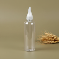 Flacon compte-gouttes transparent en PET avec bouchon à bec verseur pour huile capillaire, disponible en 50ml, 100ml, 150ml, 200ml, 250ml, 500ml