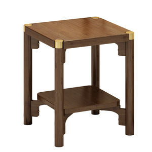 <b>Wood</b> Square Side <b>Table</b> With Shelf New Chinese Style Coffee <b>Table</b> For Living Room - Product Image 5