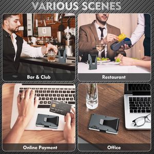 Ví nam nhỏ gọn bằng kim loại chống RFID, có kẹp tiền, thiết kế tối giản, in logo tùy chỉnh - Product Image 6