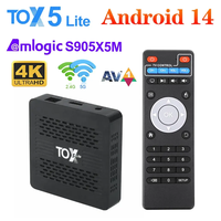 Nuevo UGOOS Tox5 Lite Android TV Box Android 14 RJ45 1000M Amlogic S905X5M Quad Core ARM Cortex-A55 2.4G/5G2T2R BT5.4 Set-top Box