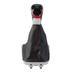 Volkswagen Tiguan Gear <b>Shift</b> <b>Knob</b> 5-6 Speed Leather Red Stitching Ergonomic Design 2007-2011 - Product Image 1