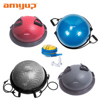 Egooal Ballon d'équilibre ABS, demi-ballon de yoga, 5,5 kg, avec bandes de résistance, ballon d'exercice épaissi anti-explosion pour le renforcement du tronc