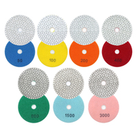 Kualitas Bagus 4 Inci 50 # -3000 #   Pad Poles 100mm untuk Granit dan Marmer, Pad Poles Berlian Fleksibel dengan Resin Bond untuk Poles Basah