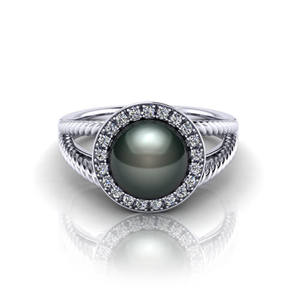 Bagues de fiançailles Art déco avec logo personnalisé Bijou en or jaune 18 carats Perles d'eau de mer de Tahiti Meilleur endroit pour vendre des bijoux près de chez <span class=keywords><strong>moi</strong></span> - Product Image 3