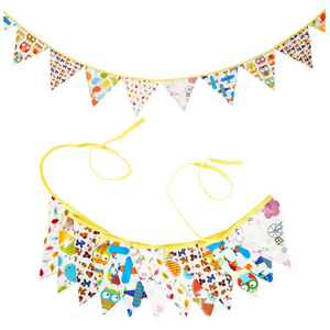 Guirlande <span class=keywords><strong>de</strong></span> fanions triangulaires en tissu <span class=keywords><strong>de</strong></span> coton pour décoration suspendue <span class=keywords><strong>de</strong></span> mariage, anniversaire, <span class=keywords><strong>maison</strong></span> et extérieur - Product Image 6