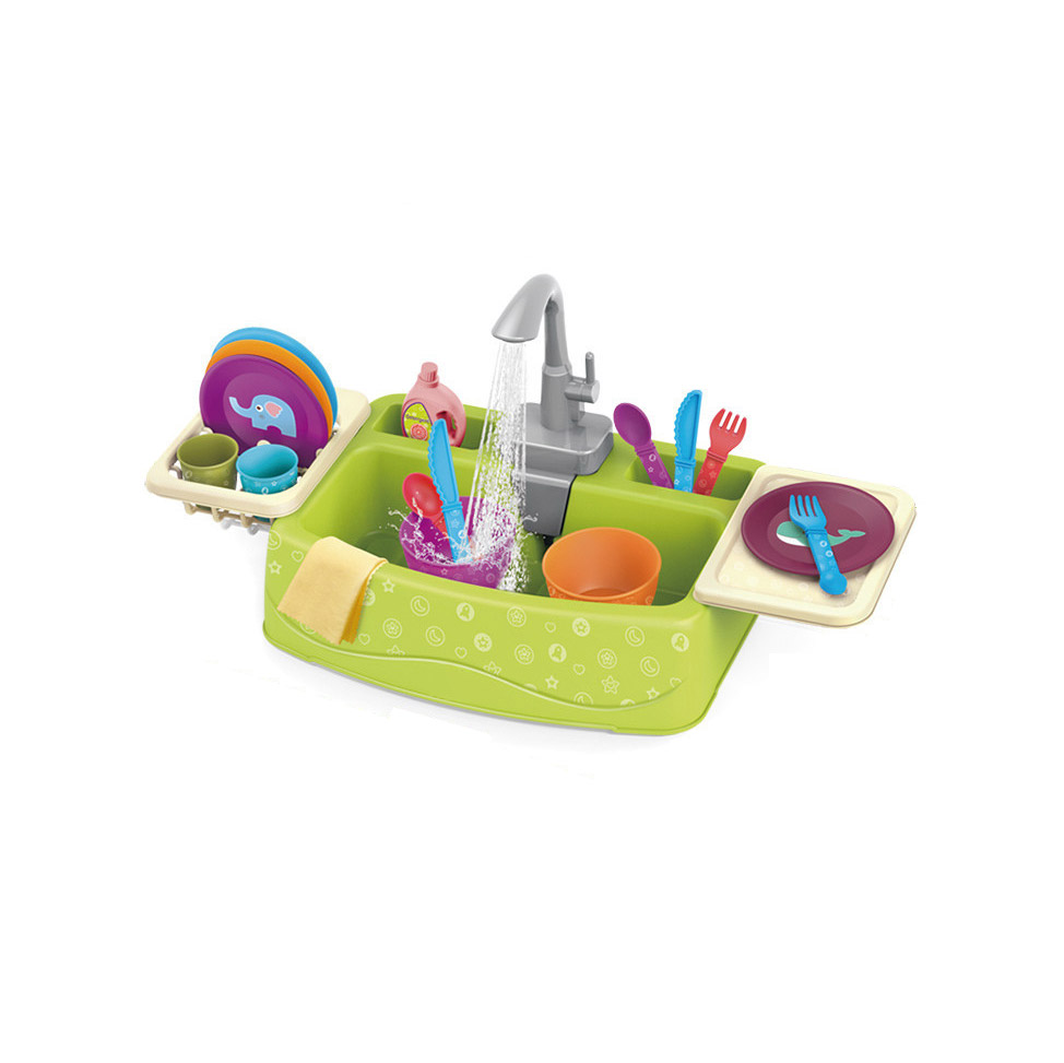 Ролевые игрушки для детских кухонных моек, Набор обучающих игрушек для малышей, посудомоечная машина с автоматической системой водного цикла, уникальная ролевая игра