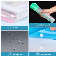 Porte-documents en plastique A4 transparents, porte-documents à 11 trous, pochettes perforées en PP, classeurs extensibles, format à feuilles mobiles
