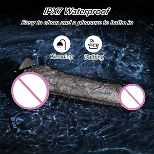 Teleskop-Rotations-Stick-Dildo Vibrator Sexspielzeug für Damen realistischer großer dunkelbrauner Dildo - Product Image 2