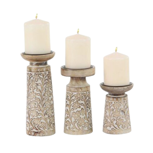 Candelabro de madera de lujo europeo, diseño de Pilar estampado para el hogar, hoteles, restaurantes, propósito decorativo de Navidad - Product Image 3