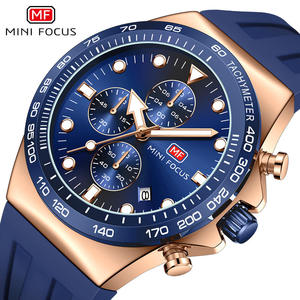 Reloj de Cuarzo de Marca Mini Focus MF0488G MF 0488, Reloj de Pulsera Analógico de Moda para Hombre, Cronógrafo con Correa de Silicona Resistente al Agua - Product Image 1