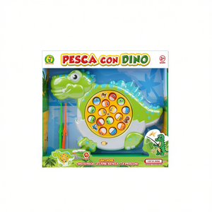 Jeu de pêche Pesca Con Dino 34x37x5 cm avec 2 cannes et 16 poissons pour enfants de 3 ans et plus - Product Image 3