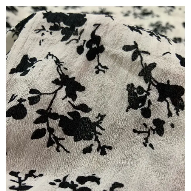 Primavera/estate 2022 nuovi prodotti Bubble dacron tessuto stampato floreale Chiffon per camicie per bambini