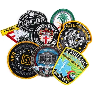 Luxe Designer Hoed Kleding Sublimatie Borduurwerk Stof Patch Zelfklevende Badge Tactische Patches Aangepaste Logo Patch