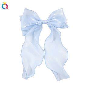 Jepit Rambut Pita Satin Besar Organza Musim Semi, Aksesoris Rambut Elegan, Pita Sutra Panjang untuk Pernikahan, Jepit Rambut Wanita - Product Image 4