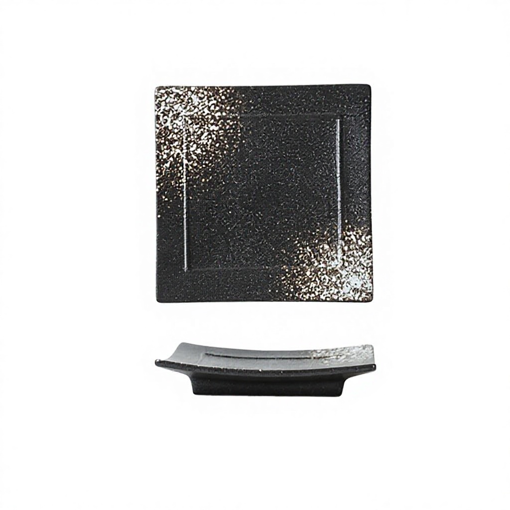 Plato cuadrado de 7 pulgadas - Negro diurno