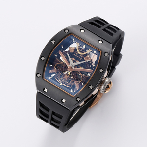 Luxury Barrel Shaped Sports Mechanical Rotating <b>Watch</b> Sapphire Crystal Surface <b>for</b> Men's Daily Wear <b>Outdoor</b> Activities <b>Watch</b> - Product Image 2