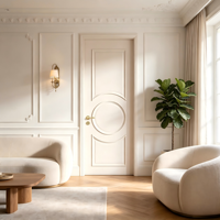 Porte intérieure en bois massif sculptée de luxe, de style européen, peinte, insonorisée, pour chambre d'hôtel, appartement