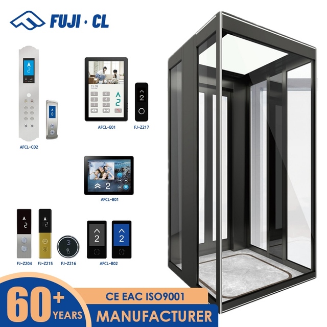 FUJICL Minimalist Design Stainless Steel Home Elevator Hidden COP LOP for Modern Architecture Hydraulic Lift 320kg Hotel Villa