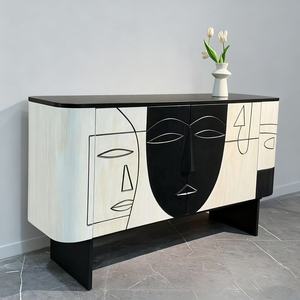 מעצב מודרני יצירתי ארון צד עץ כניסה מסוגנן בסגנון עתיק ארון תבליט - Product Image 6